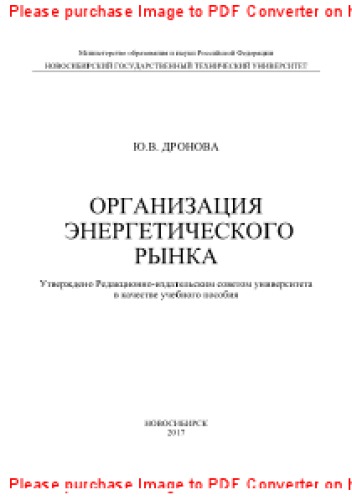 Организация энергетического рынка. Учебное пособие
