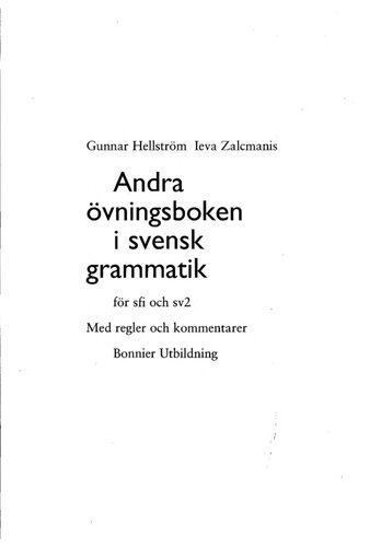 Andra övningsboken i svensk grammatik