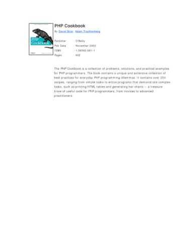 PHP Cookbook: Solutions and Examples for PHP Programmers