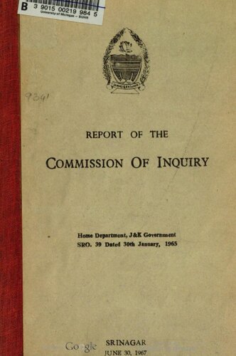 Report of the Commission of Inquiry: To inquire into certain charges of misconduct against Shri Bakhshi Ghulam Mohammad.