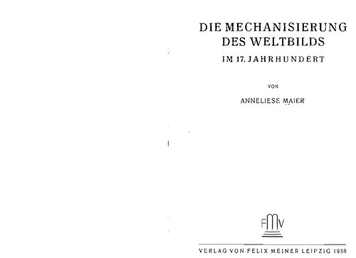 Die mechanisierung des Weltbilds im 17. Jahrhundert