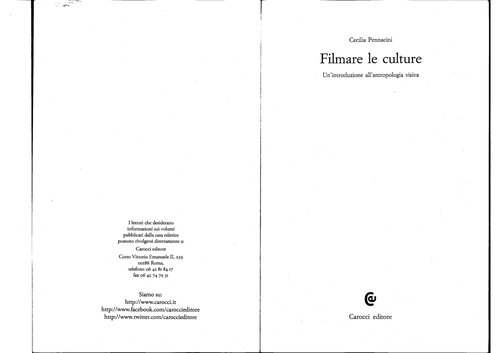 Filmare le culture. Un'introduzione all'antropologia visiva