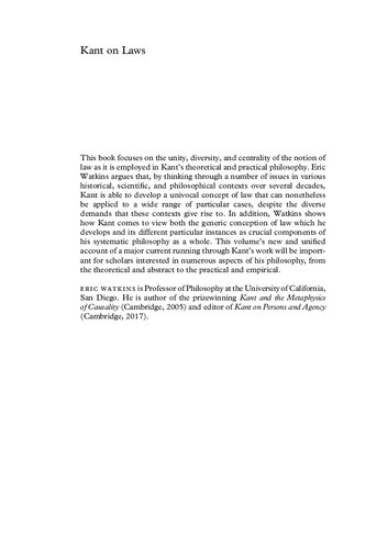 Kant on Laws