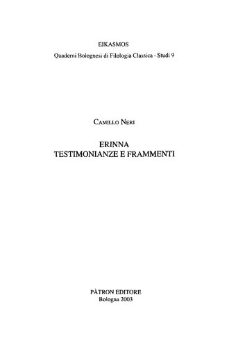 Erinna: testimonianze e frammenti