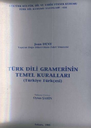 Türk Dili Gramerinin Temel Kuralları (Türkiye Türkçesi)