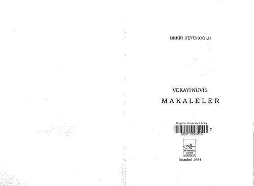Vekayi'nüvis: makaleler