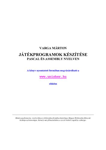 Játékprogramok készítése