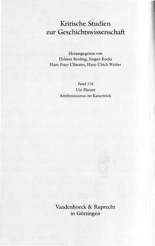 Antifeminismus im Kaiserreich: Diskurs, soziale Formation und politische Mentalität