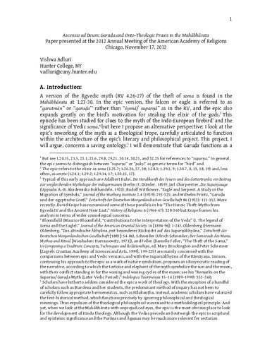 Ascensio ad Deum: Garuḍa and Onto-Theologic Praxis in the Mahabharata