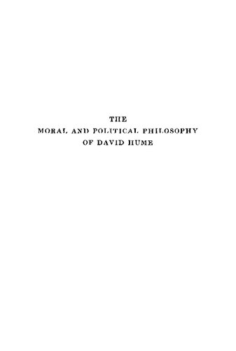 The Moral and Political Philosophy of David Hume