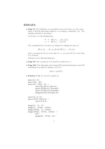 Logic, programming and Prolog (Errata)