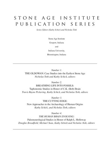 The Cutting Edge: New Approaches to the Archaeology of Human Origins
