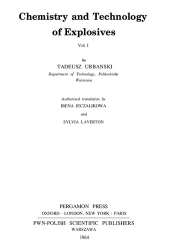 Chemistry and Technology of Explosives