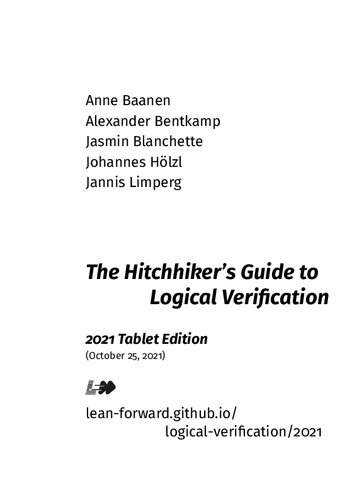 The Hitchhiker’s Guide to Logical Verification