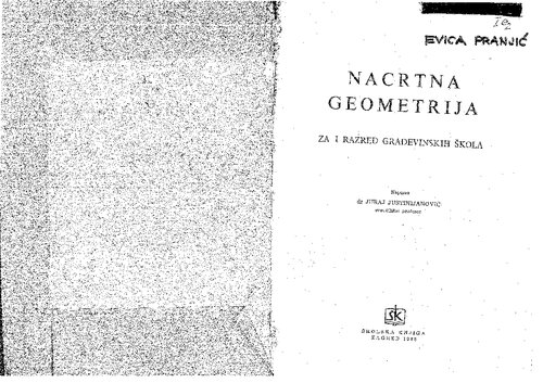 Nacrtna geometrija : za I. razred građevinskih škola
