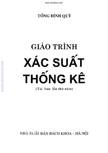 Giáo trình xác suất thống kê