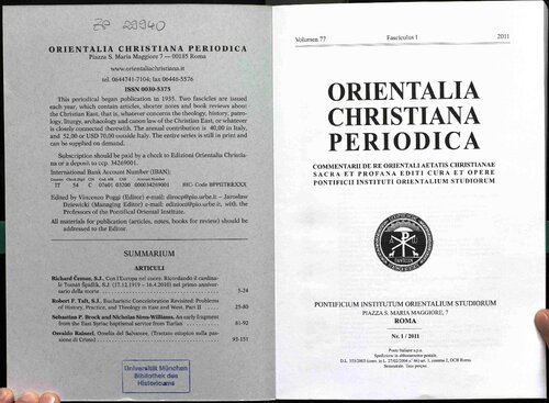 Orientalia Christiana Periodica