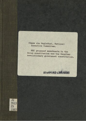 1983 NEC Proposed Amendments to the Union Constitution and the Zanzibar Revolutionary Government Constitution