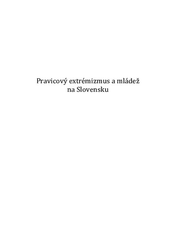 Pravicový extrémizmus a mládež na Slovensku