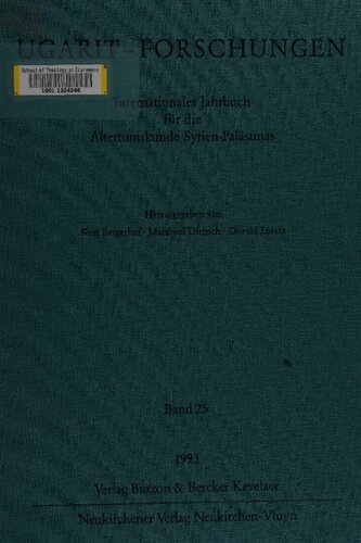 Ugarit-Forschungen 25