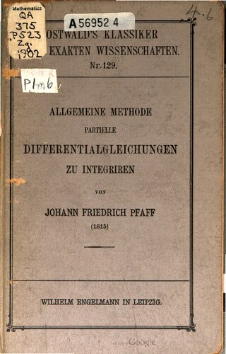 Allgemeine Methode Partielle Differentialgleichungen zu integrieren (1815)