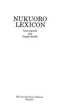Nukuoro Lexicon