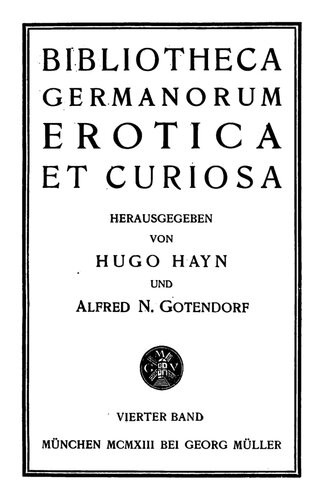 Bibliotheca Germanorum, Erotica & Curiosa 4 : L-M