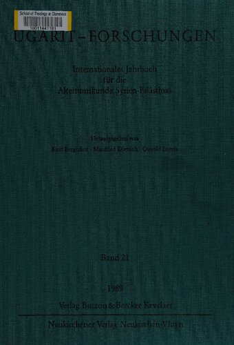 Ugarit-Forschungen 21