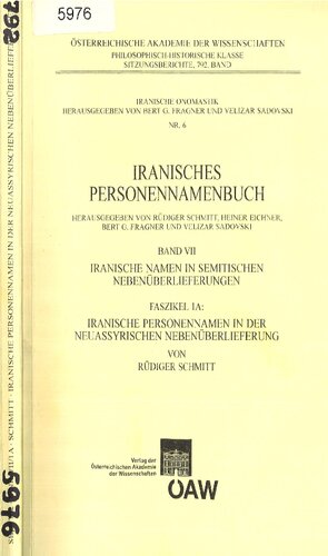 Iranische Namen in semitischen Nebenüberlieferungen.