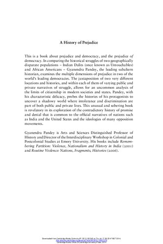 A History of Prejudice: Race, Caste, and Difference in India and the United States