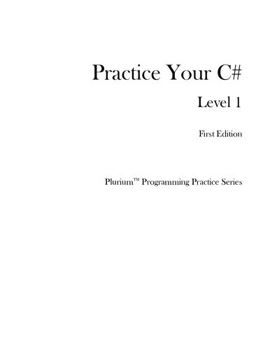 Practice Your C# Level 1