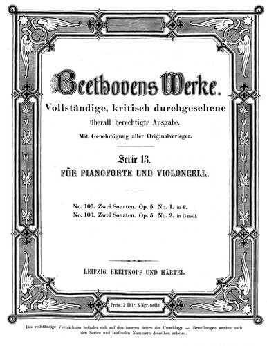 Zwei Sonaten op. 5, No. 1 in F