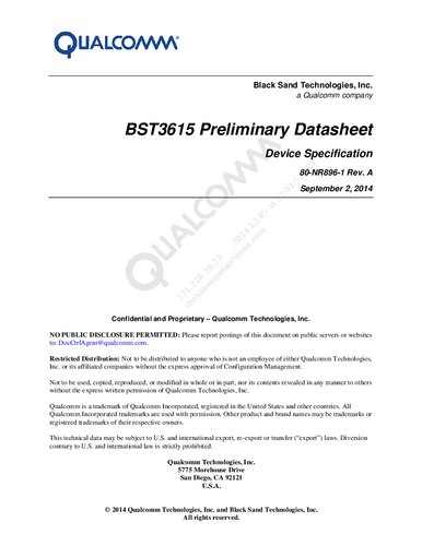 BST3615 Preliminary Datasheet Device Specification