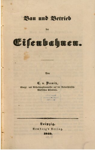 Bau und Betrieb der Eisenbahnen