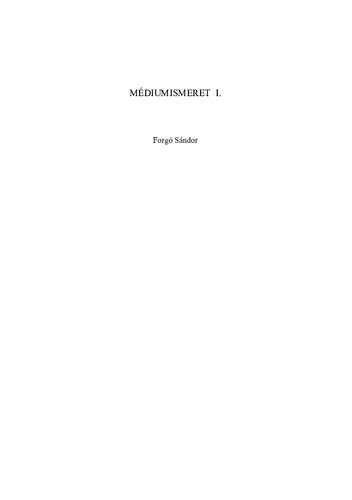 Médiumismeret I.