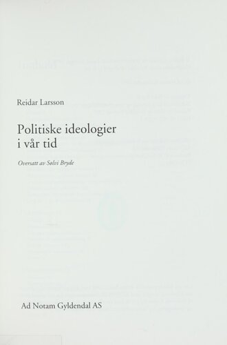Politiske ideologier i vår tid