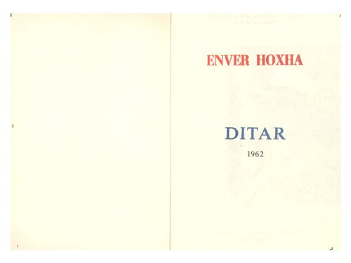 Enver Hoxha. Ditar 1962