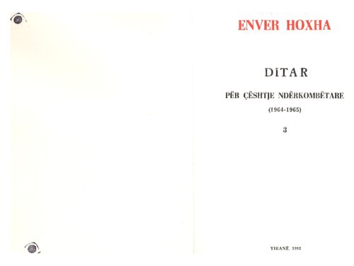 Enver Hoxha. Ditar për çështje ndërkombëtare (1964-1965)