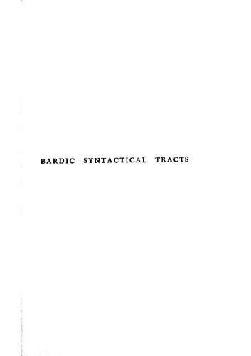 Bardic Syntactical Tracts