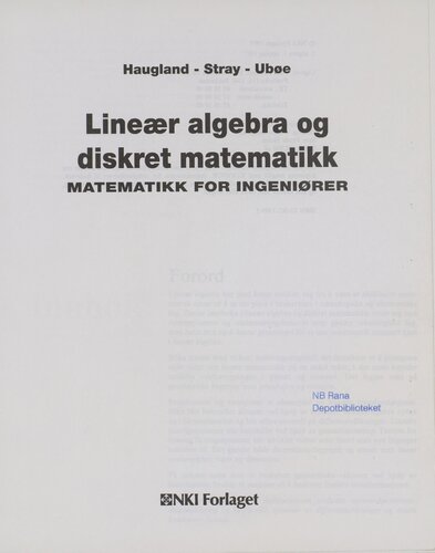 Lineær algebra og diskret matematikk : matematikk for ingeniører