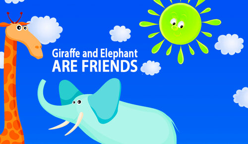 Giraffe and Elephant are Friends: A Children's Picture Book