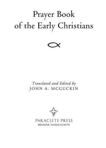 Prayer Book of the Early Christians