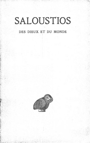 Saloustios, Des dieux et du monde