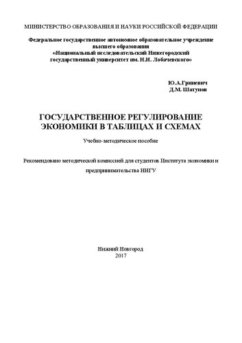 Государственное регулирование экономики в таблицах и схемах: Учебно-методическое пособие