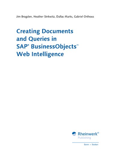 Creating Documents and Queries on SAP BusinessObjects Web Intelligence