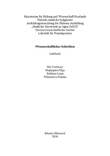 Wissenschaftliches Schreiben = Академическое письмо