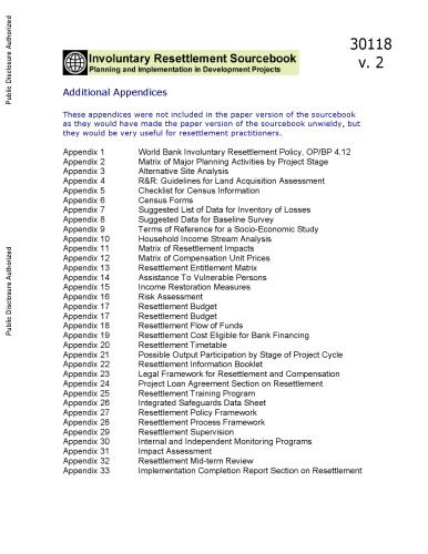 Additional Appendices