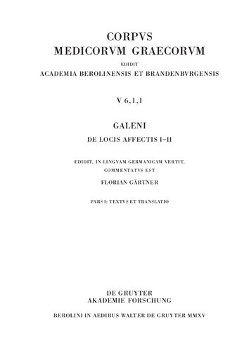 Galeni De locis affectis I–II