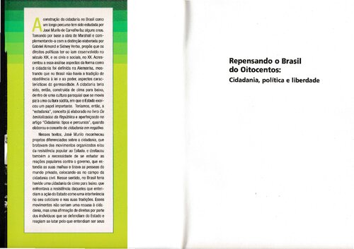 Repensando o Brasil do Oitocentos: Cidadania, Política e Liberdade