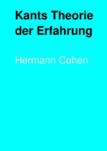 Kants Theorie der Erfahrung